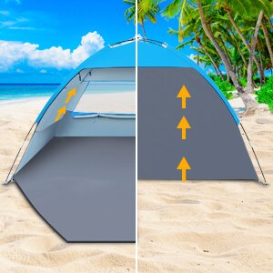 Tente de plage pare-soleil protection UV UPF 50+ / 3-4 personnes