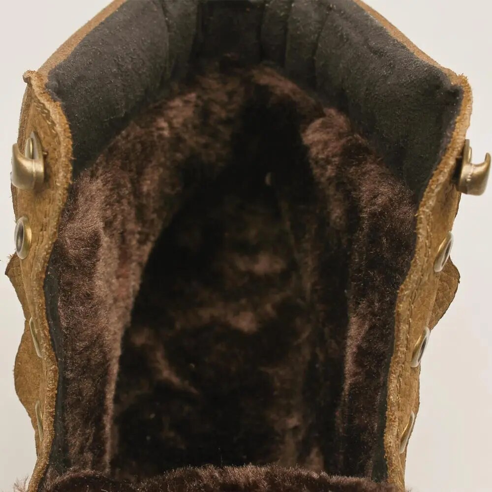Bottes d'hiver courtes Cuir véritable Stone