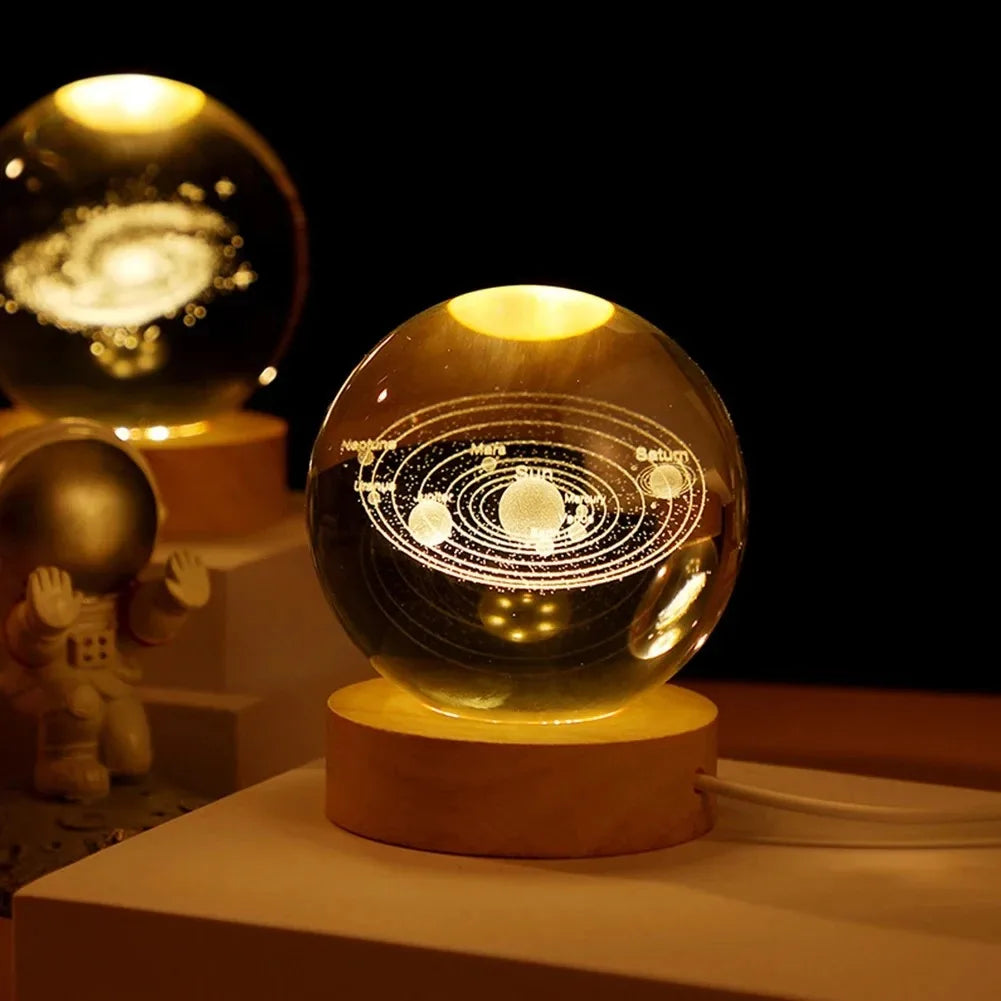 Lámpara LED 3D única de cristal