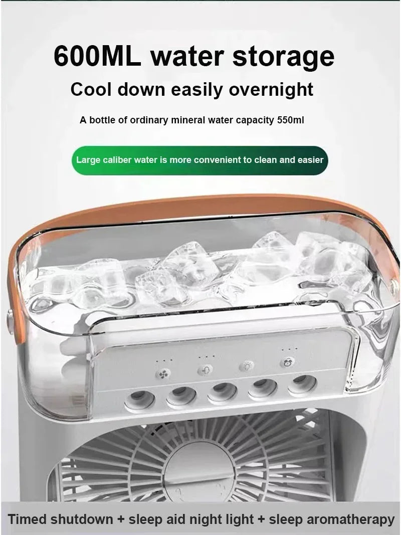 Mini air cooler portable USB led Night Mist 3 in 1