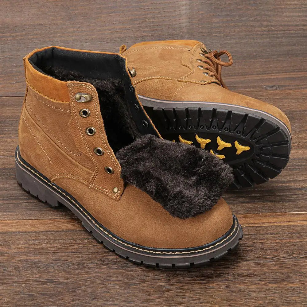Bottes d'hiver courtes Cuir véritable Stone