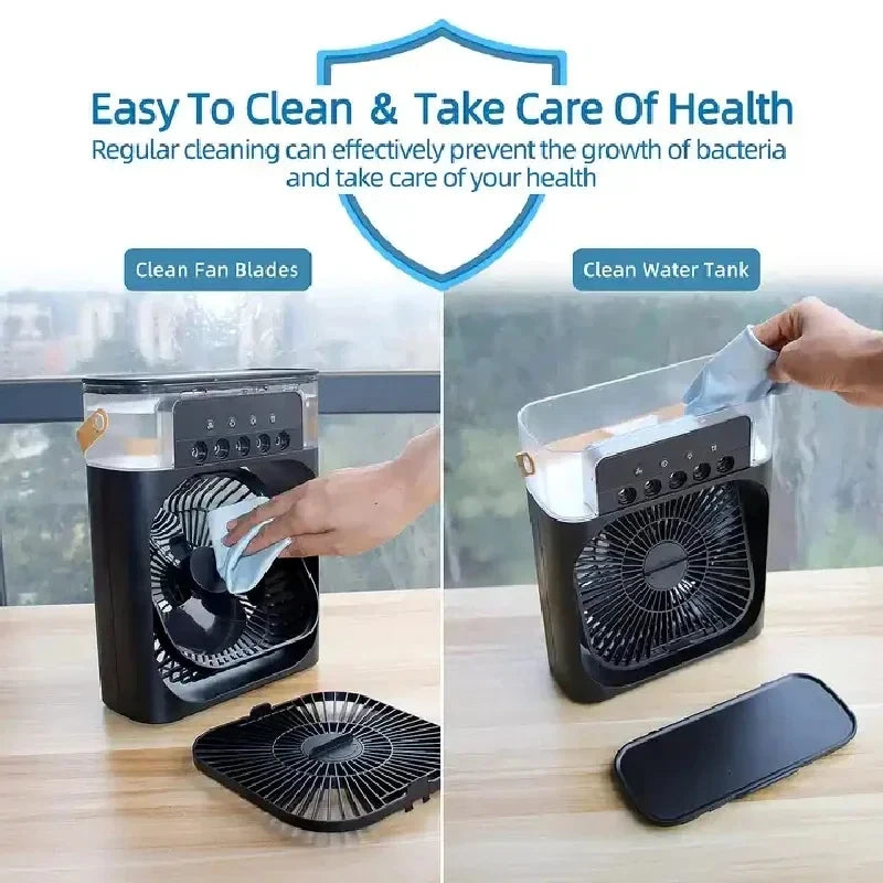 Mini air cooler portable USB led Night Mist 3 in 1