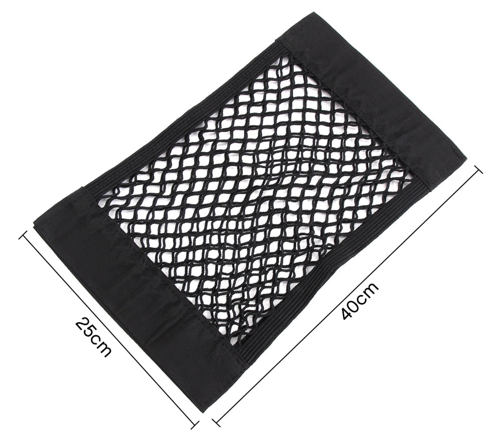Elastic net for car rear seat, universal storage bag with magic sticker