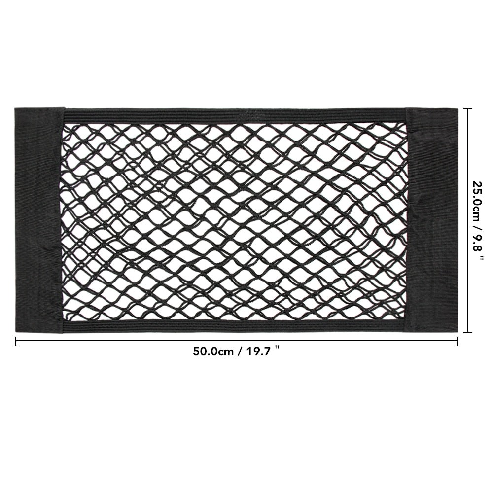 Elastic net for car rear seat, universal storage bag with magic sticker