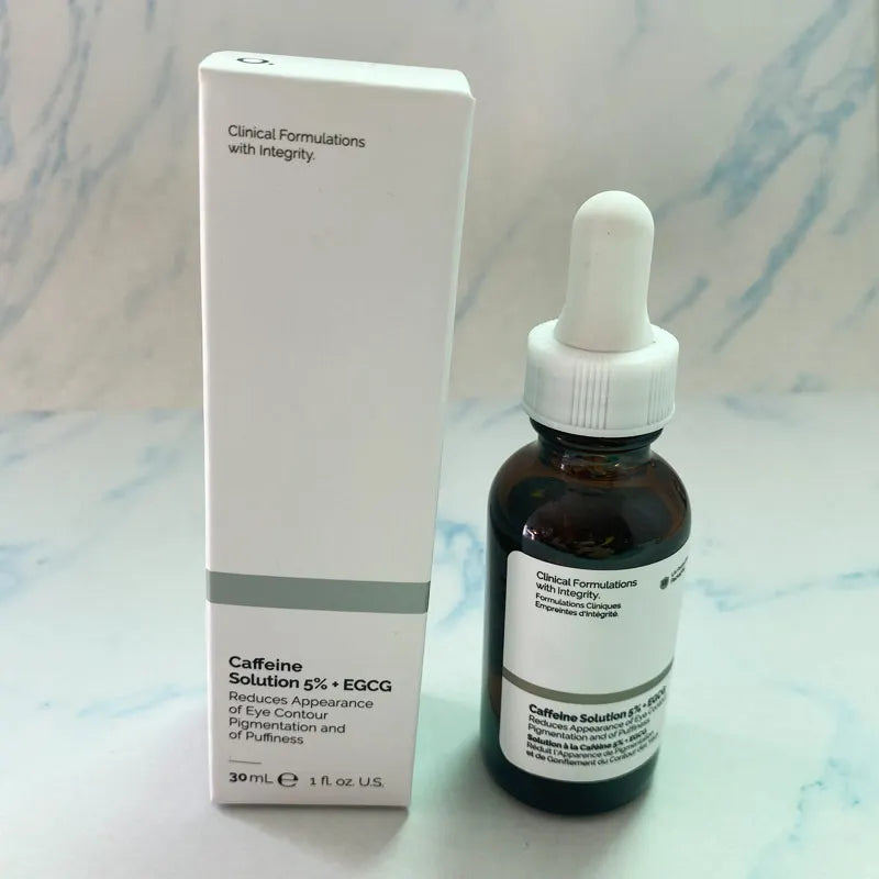 Caffeine Solution 5% + EGCG (30ml):Réduit l’apparence de la pigmentation et des poches du contour des yeux