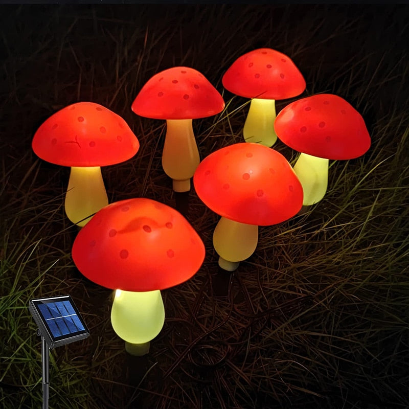 Champignons LED à énergie solaire