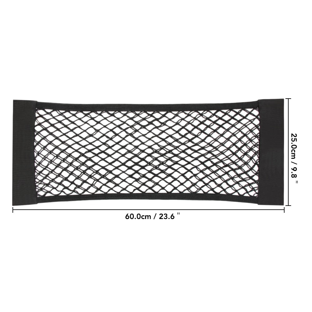 Elastic net for car rear seat, universal storage bag with magic sticker