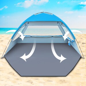 Tente de plage pare-soleil protection UV UPF 50+ / 3-4 personnes