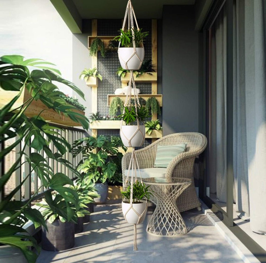 5 Macrame X plant supports