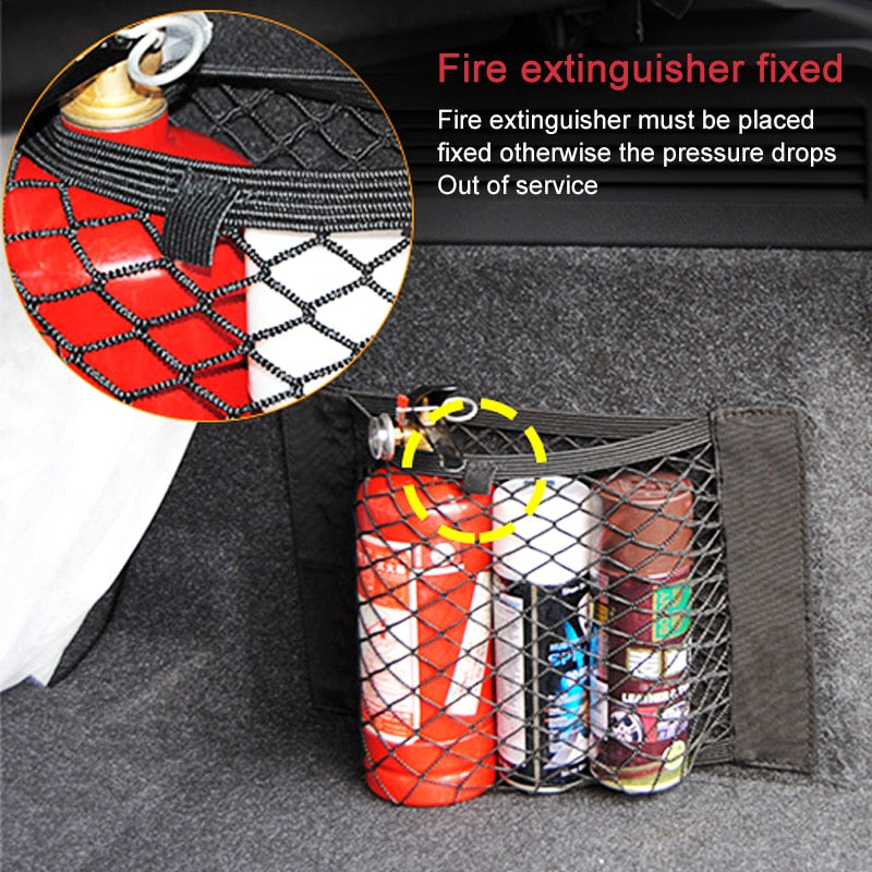 Elastic net for car rear seat, universal storage bag with magic sticker