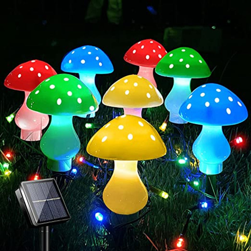 Champignons LED à énergie solaire