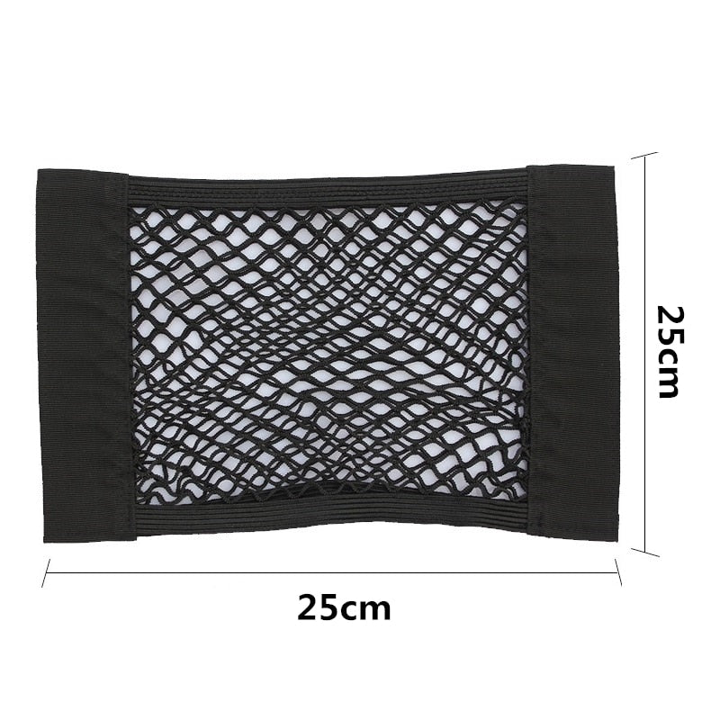Elastic net for car rear seat, universal storage bag with magic sticker