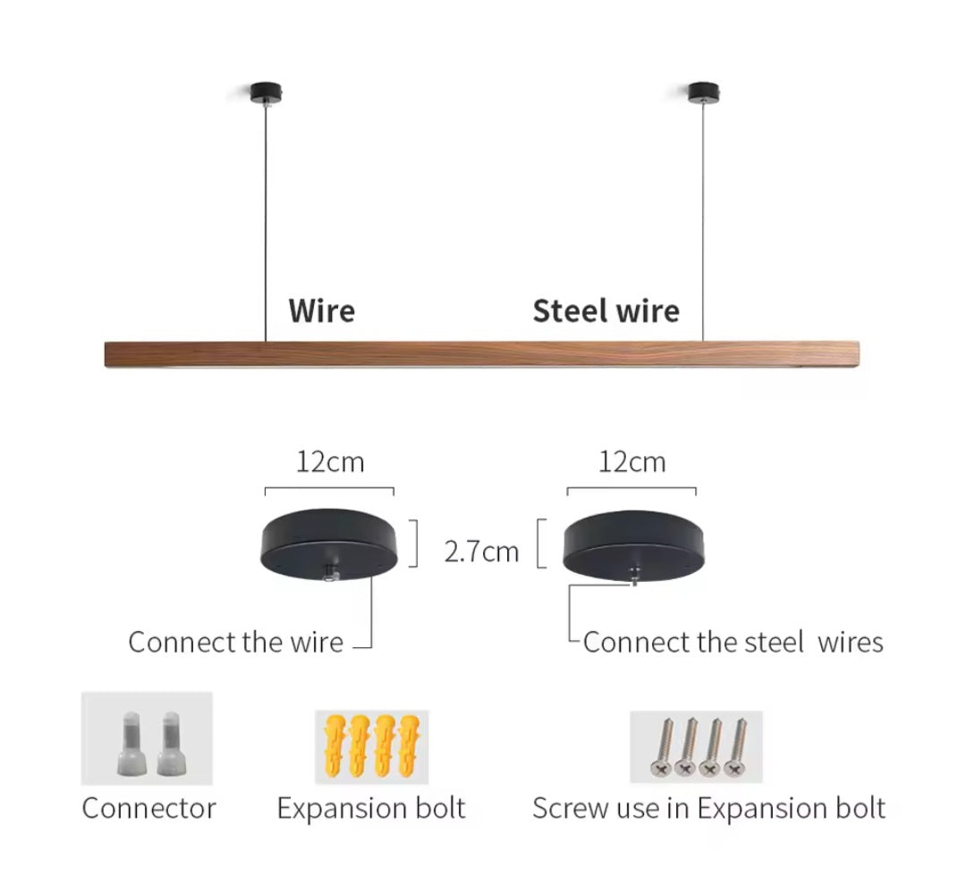 Luminaire LED en bois minimaliste
