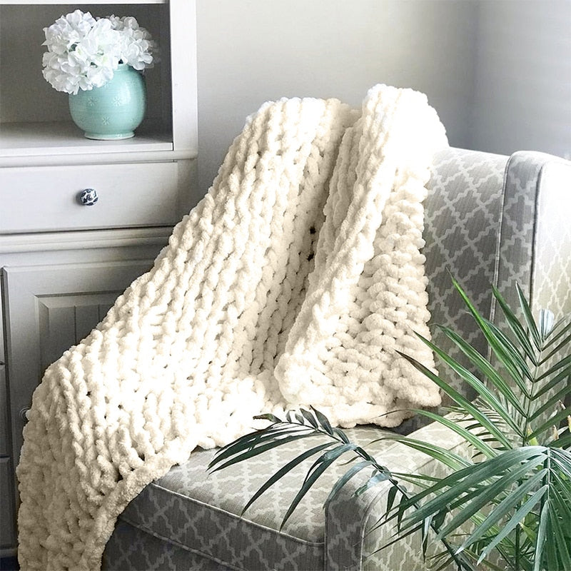 Couverture Fluffy Warm en tricot