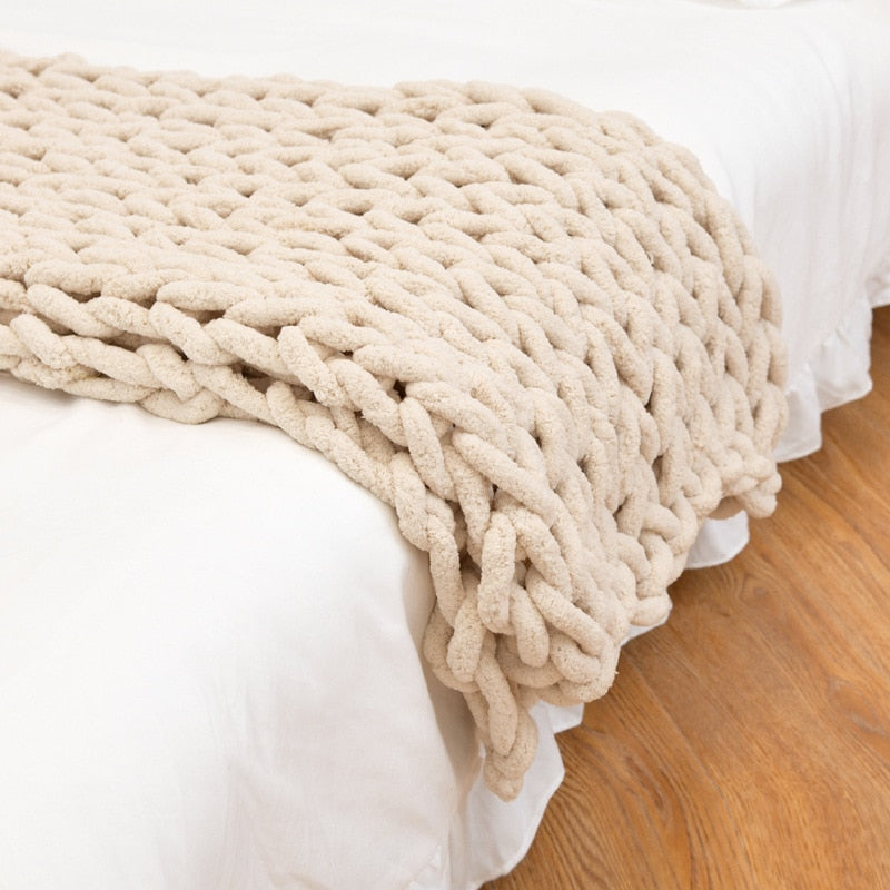 Couverture Fluffy Warm en tricot