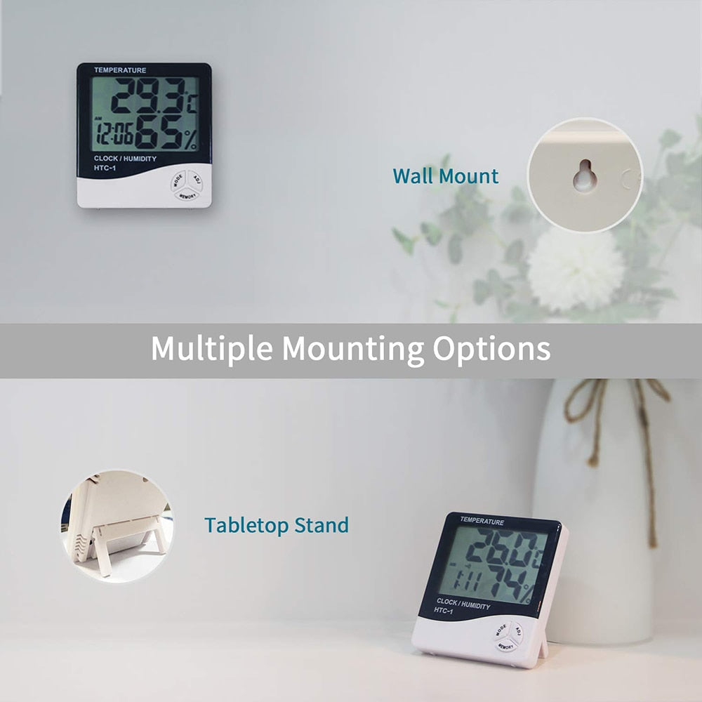 Thermometre interieur/exterieur avec affichage d'humidité
