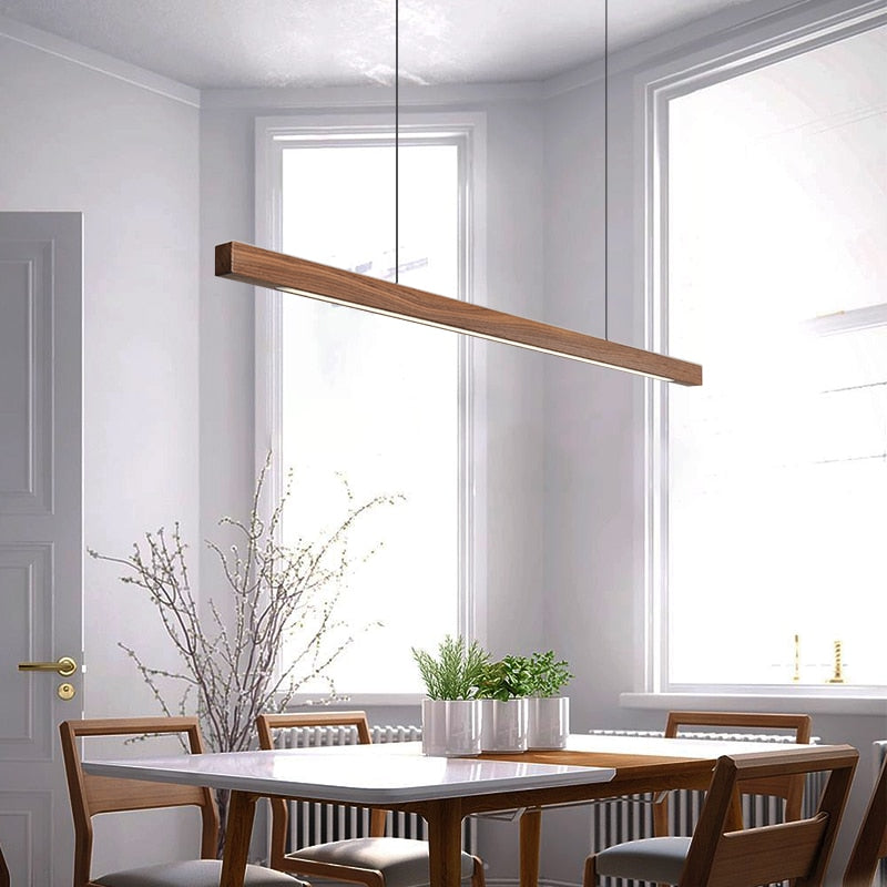 Luminaire LED en bois minimaliste
