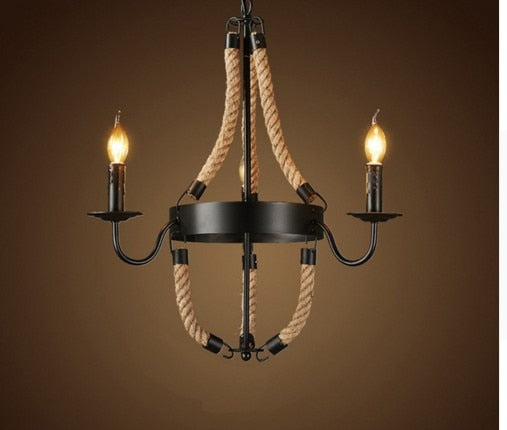 Chandelier Rope Vintage Loft Industrial