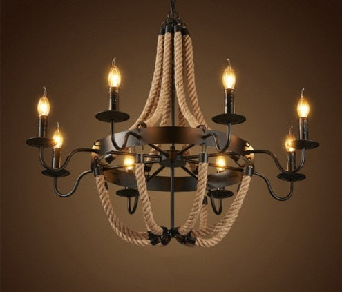 Chandelier Rope Vintage Loft Industrial