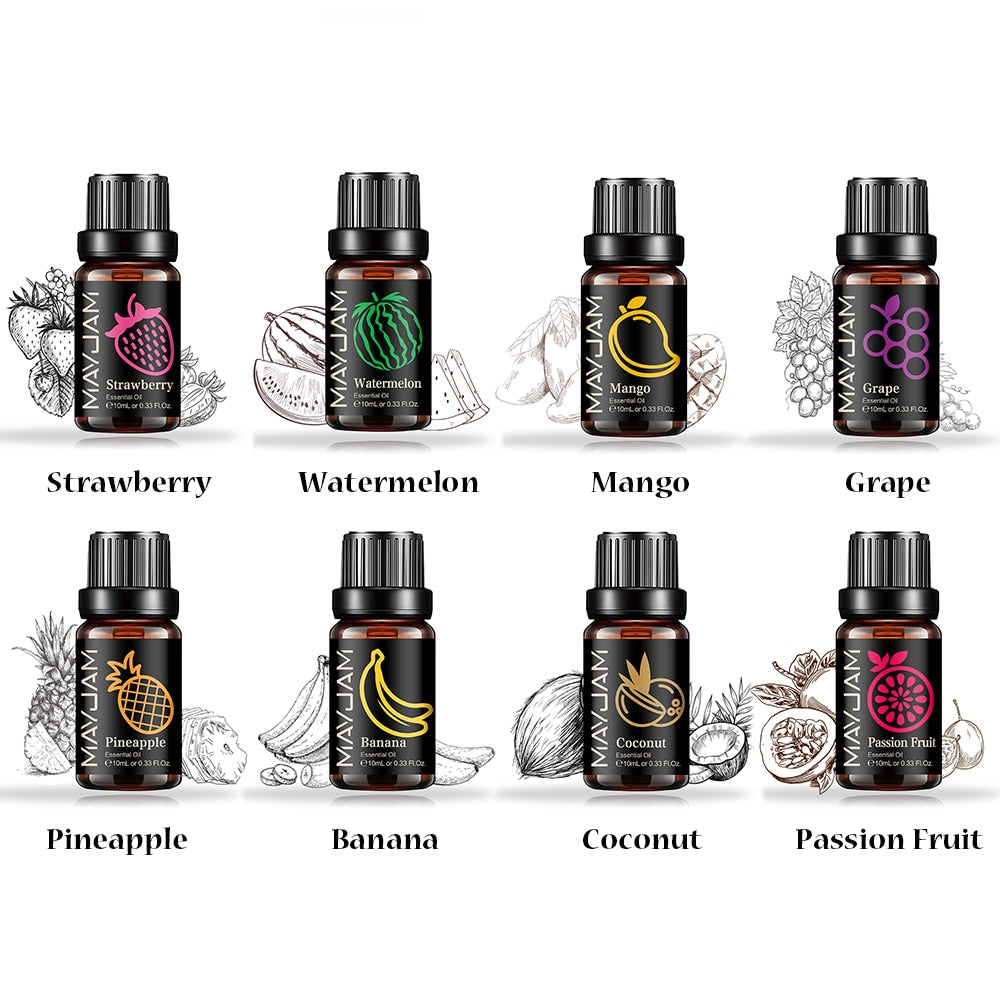 Ensemble d'huiles essentielles 8pcs Fruit Essential Oils Set