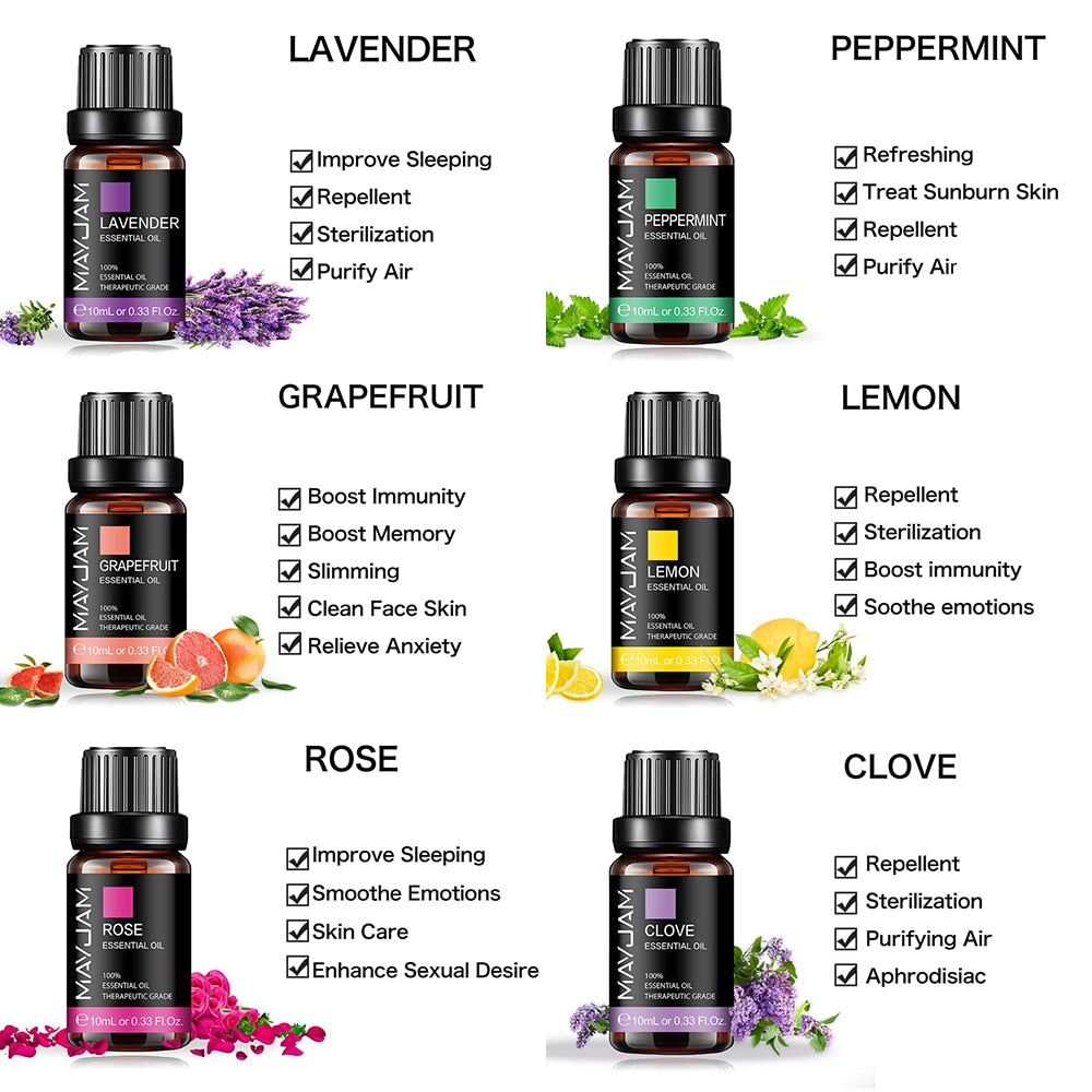 Ensemble d'huiles essentielles 8pcs Fruit Essential Oils Set
