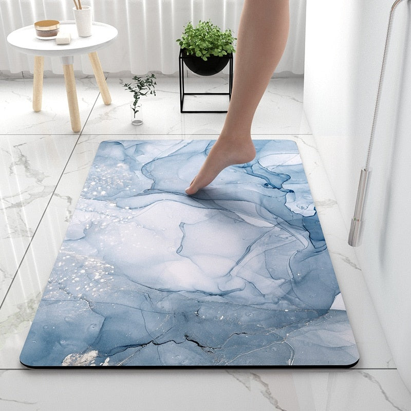 Marble bathroom mat