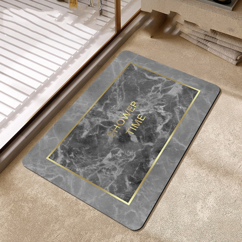 Marble bathroom mat