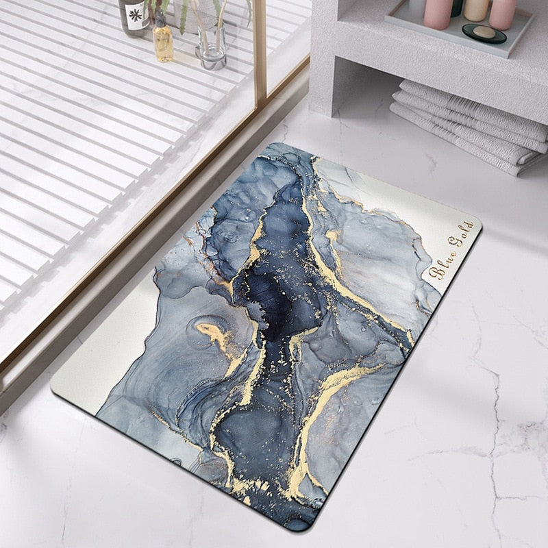 Marble bathroom mat