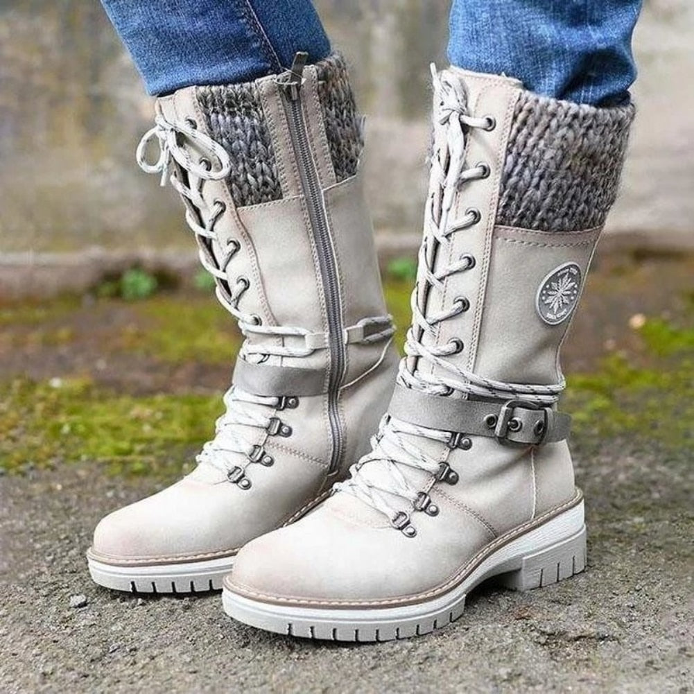 Bottes d'hiver suède et tricot