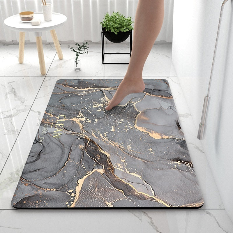 Marble bathroom mat