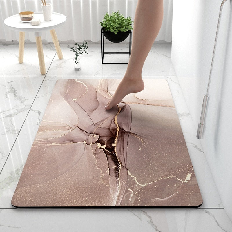 Marble bathroom mat