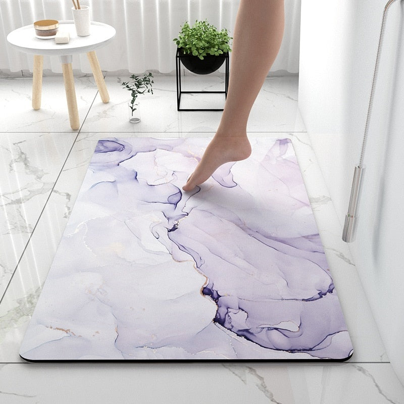 Marble bathroom mat
