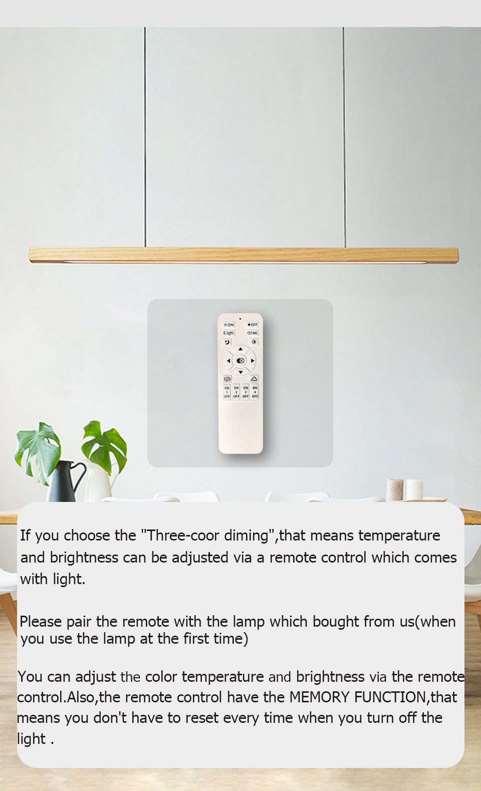 Luminaire LED en bois minimaliste