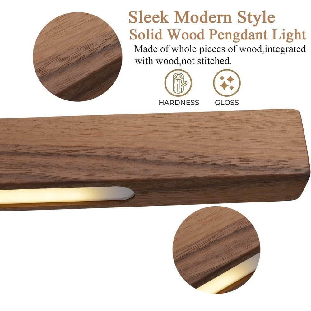 Luminaire LED en bois minimaliste