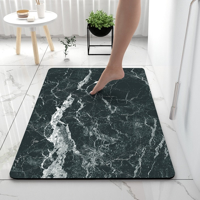 Marble bathroom mat