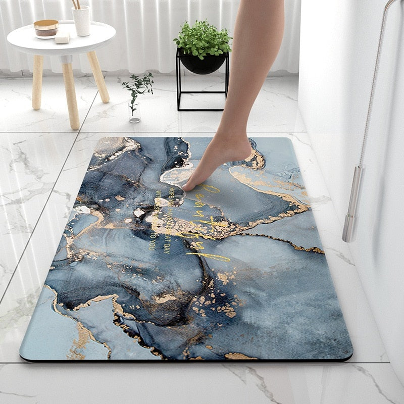 Marble bathroom mat
