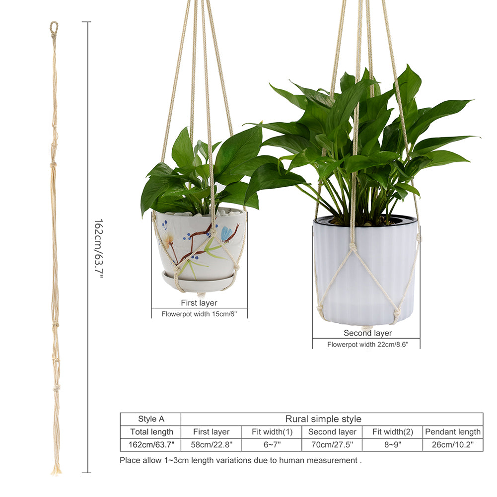 Support à plantes double en macramé