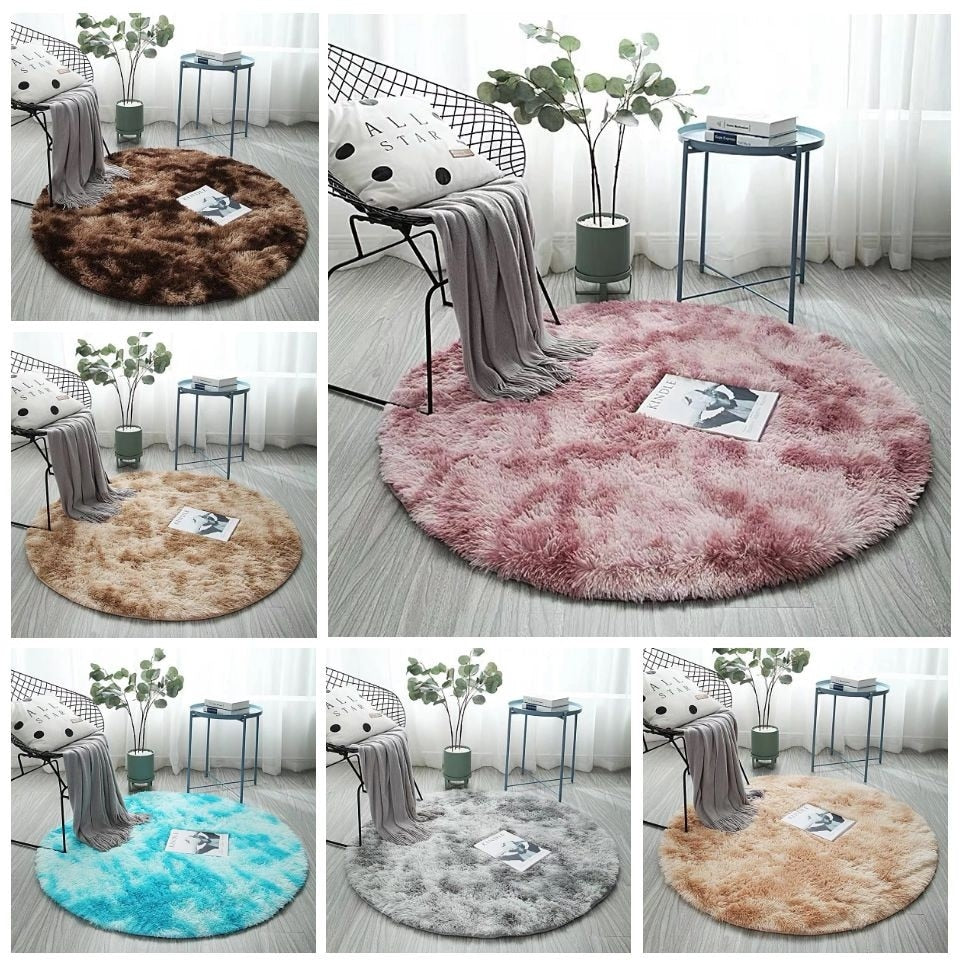 Long -haired round carpet