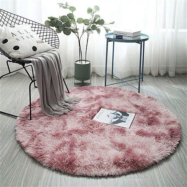 Long -haired round carpet
