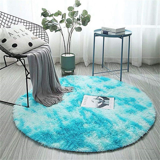 Long -haired round carpet