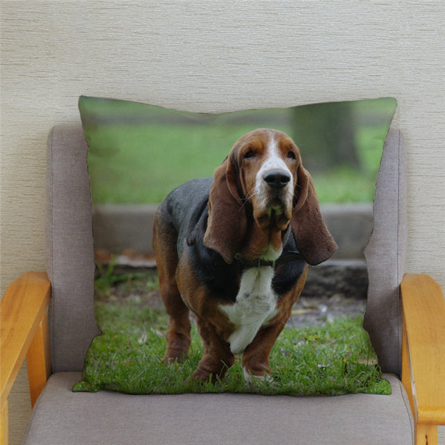 Housse de coussin Basset Hound