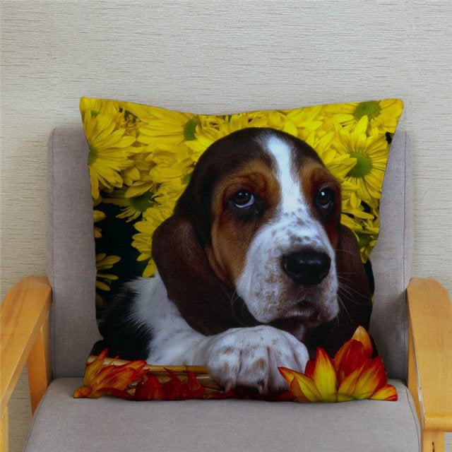 Housse de coussin Basset Hound