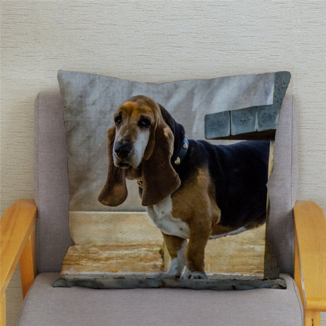 Housse de coussin Basset Hound