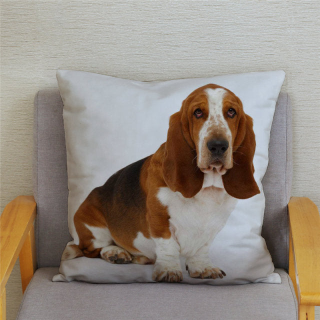 Housse de coussin Basset Hound