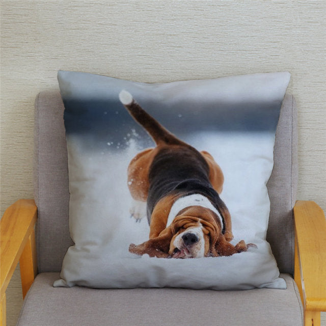 Housse de coussin Basset Hound
