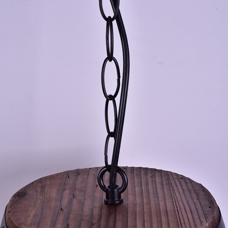 Vintage wooden barrel light