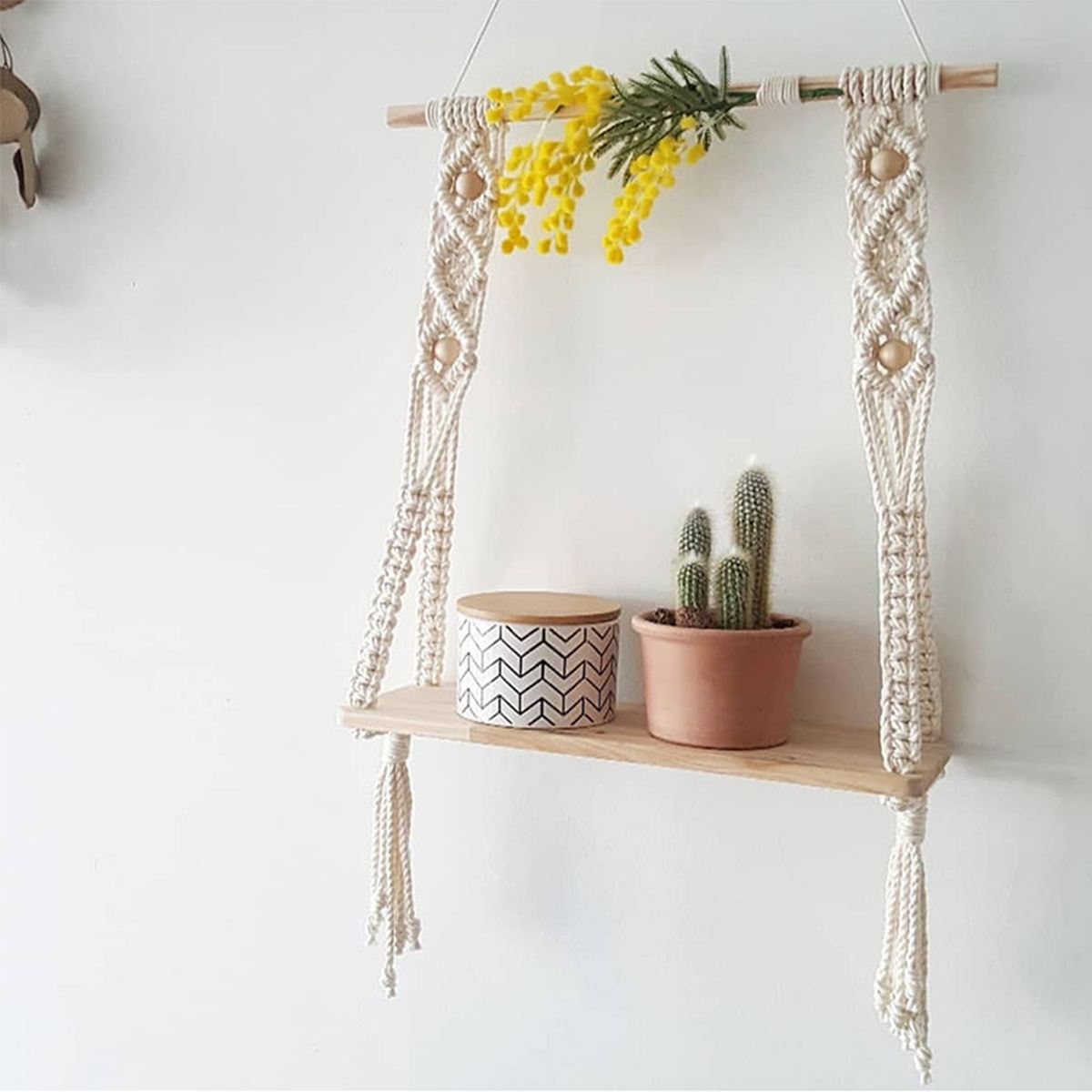 Bohemian style macramé tablet