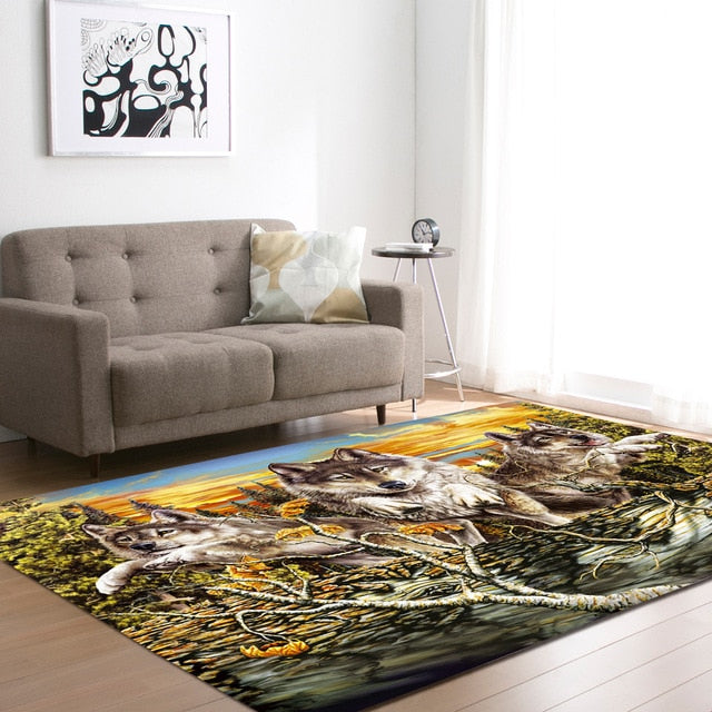 Carpet with wolf