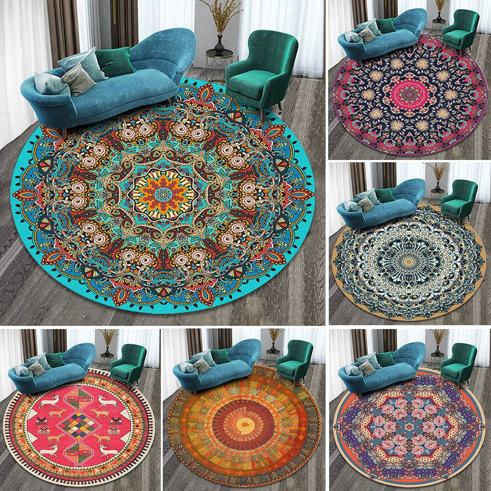 Persian style round rug