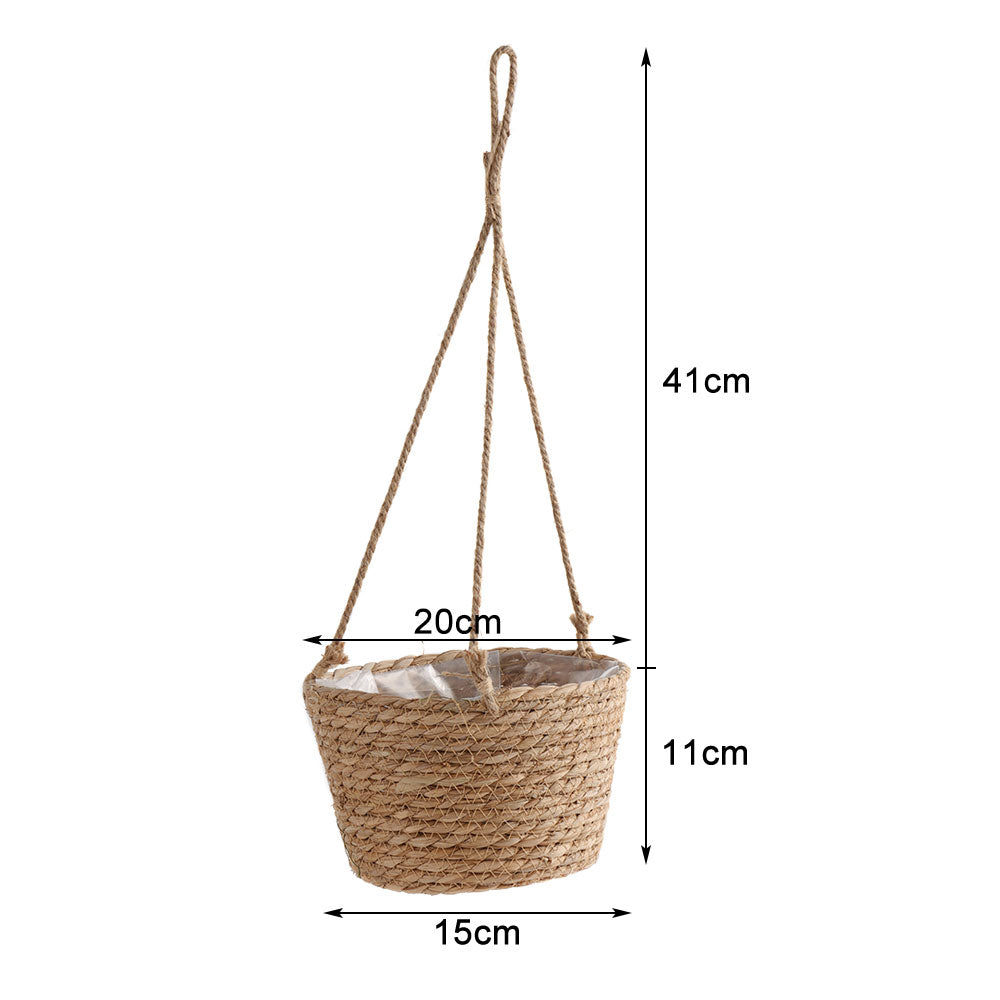 Rattan/macrame plant support and basket